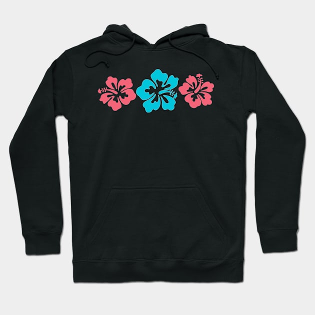 Hibiscus Flowers In Mauve And Teal Hoodie by PhotoArts